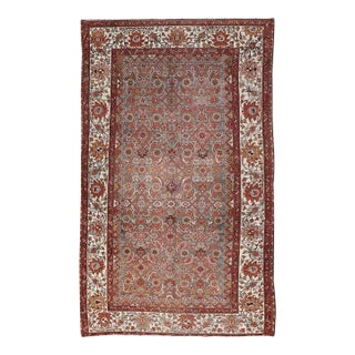 Antique Persian Malayer Rug With Allover With Herati Design in Terracotta For Sale