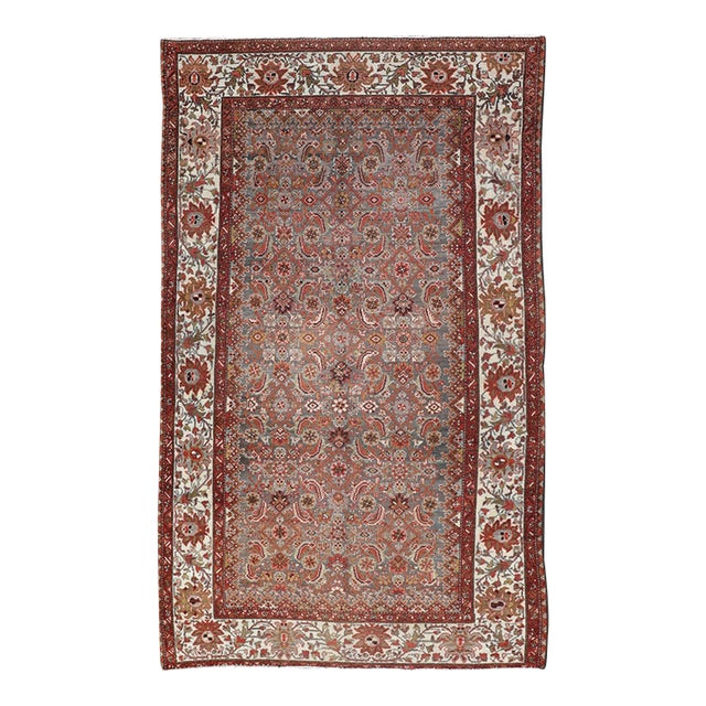 Antique Persian Malayer Rug With Allover With Herati Design in Terracotta For Sale