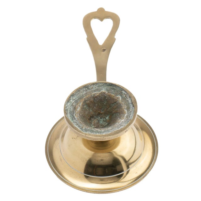 18th Century English Cast Brass Taster Dish With Pedestal Base, 1775-1800 For Sale - Image 5 of 6