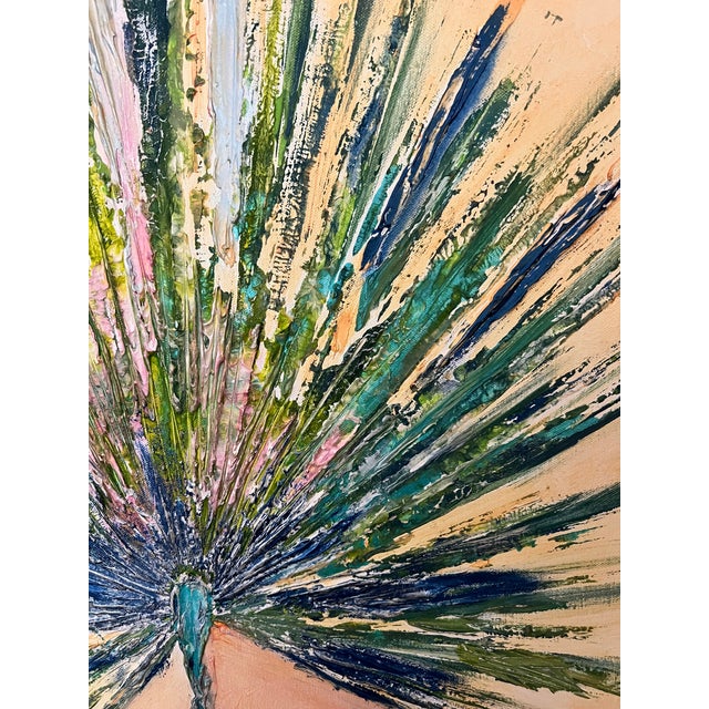 Palm Beach Palm Frond, Canvas Art - Designed by Cheryl P. Kohloff Color Palette: Blues, Greens, Turquoise, Iridescent...