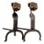 Early 20th Century Arts & Crafts Forged-Iron Bulldog Andirons — A Pair For Sale
