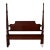 Full Carved Mahogany Bed Vintage Four Poster Frame Chippendale Style For Sale