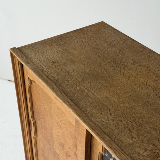 Tan 1960s Danish Carved Oak Brutalist Wood Sideboard For Sale - Image 8 of 12