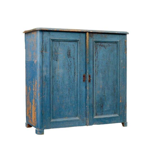 Antique Scandinavian Rustic Painted Cabinet, 1830 For Sale - Image 10 of 10