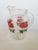 1950s Mid-Century Red Rose Glass Pitcher For Sale - Image 5 of 5