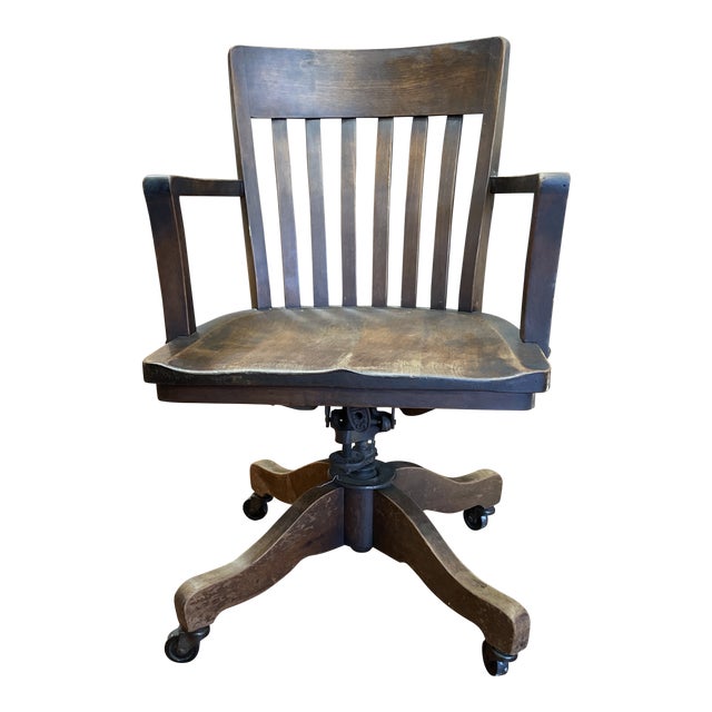 Vintage bankers chair for sale clearance