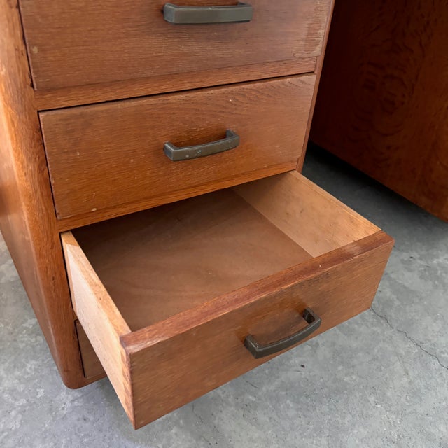 Vintage Desk in Oak For Sale - Image 5 of 9