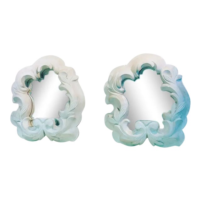 Plaster Mirrors in the Manner of Serge Roche - a Pair For Sale