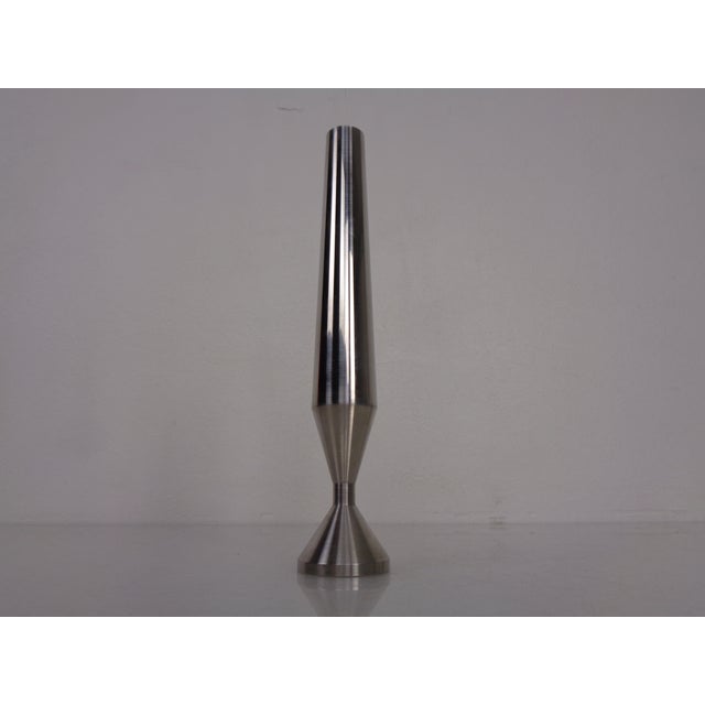 Minimalist Satin-Finish Steel Vase, Germany, 1960s For Sale - Image 9 of 9