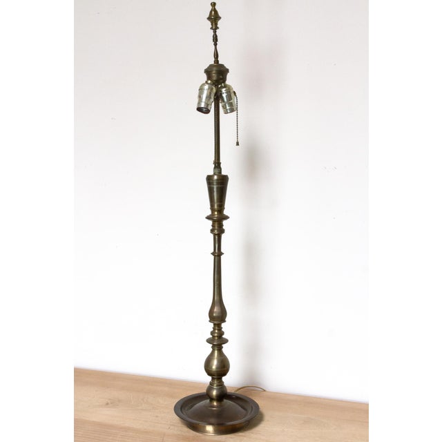 1960s Radiant Antique Turned Brass Lamp For Sale - Image 5 of 9