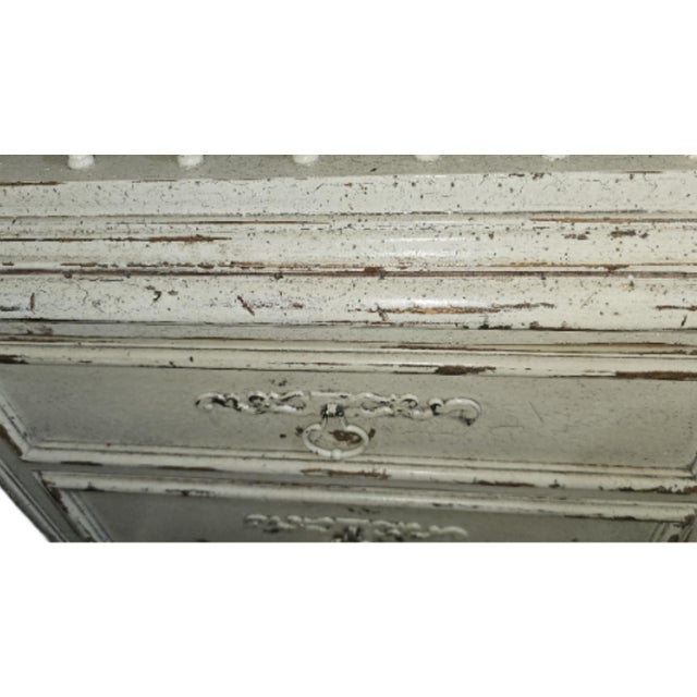 Habersham Grand European Style Distressed Cassic White Hutch, Attributed For Sale - Image 15 of 17