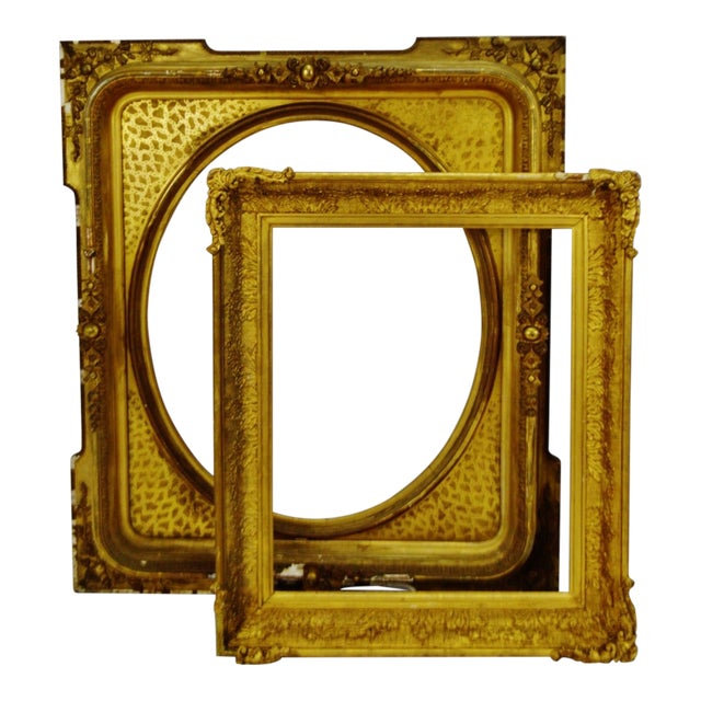 Antique Large Gold Gilt Wood Frames Group of 2 Chairish