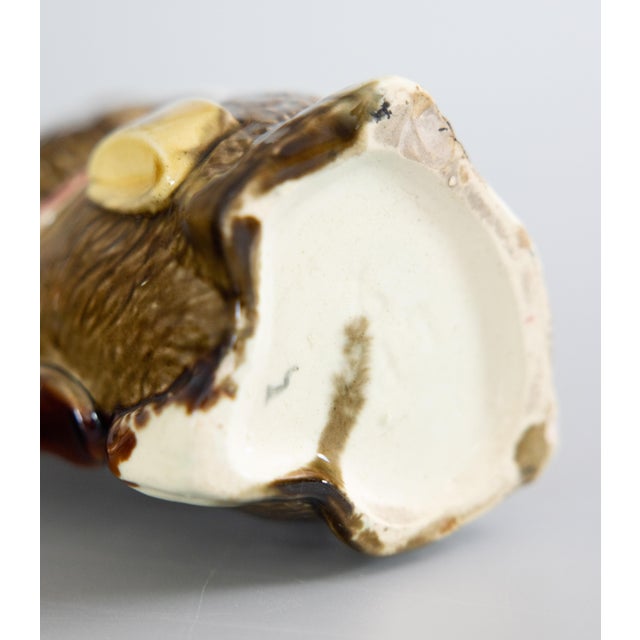 19th Century French Orchies Majolica Rabbit Pitcher For Sale - Image 10 of 11