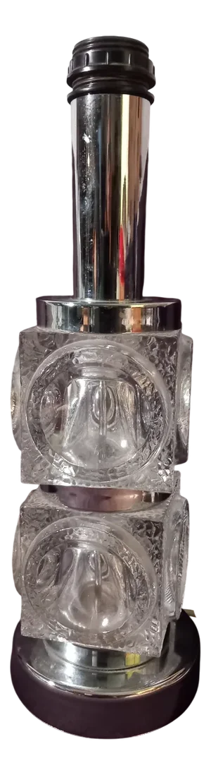 Ice Glass Table Lamp by Peill & Putzler, 1970s