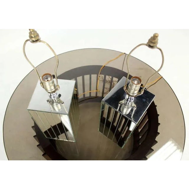 Mid 20th Century Vintage Mid-Century Mirrored Table Lamps - A Pair For Sale - Image 5 of 8