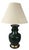 Mid 20th Century Frederick Cooper Mid-Century Modern Dark Green Glazed Ceramic Table Lamp With Brass & Wood Accents For Sale - Image 5 of 10