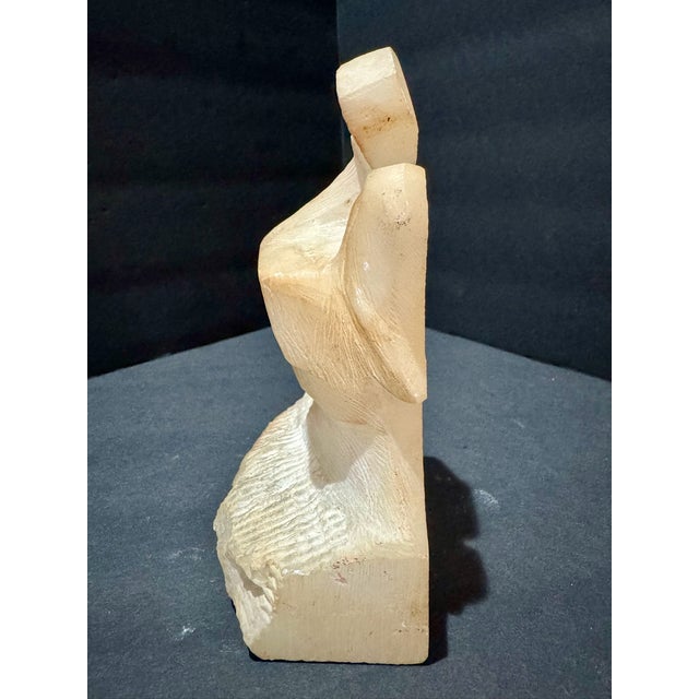 1960s Larry Mohr Carved Alabaster Sculpture Signed From Artist Estate For Sale - Image 4 of 8