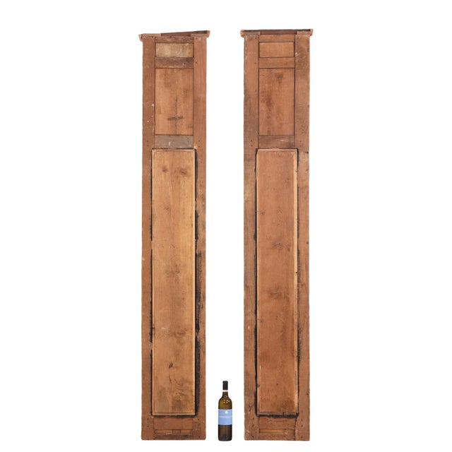A Pair of Swedish Narrow Painted and Gilt Wood Mirrors, C. 1850. For Sale - Image 4 of 6