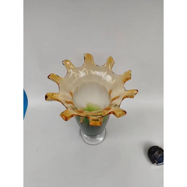 Large Two-Tone Glass Vase, 1950s For Sale - Image 6 of 8