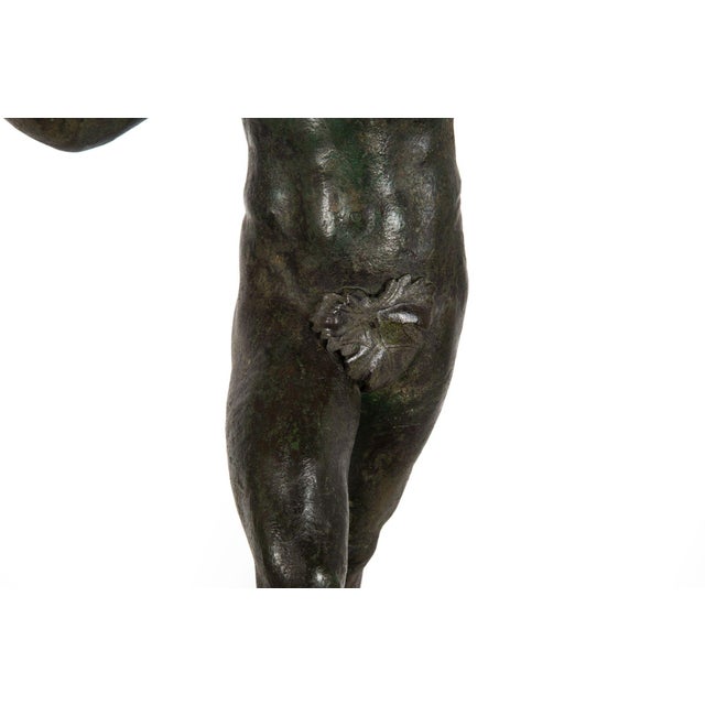 Antique Grand Tour Italian Bronze Sculpture of Dancing Faun of Pompeii For Sale - Image 11 of 18