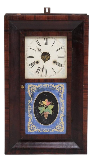 American Clock with Painted Glass Window