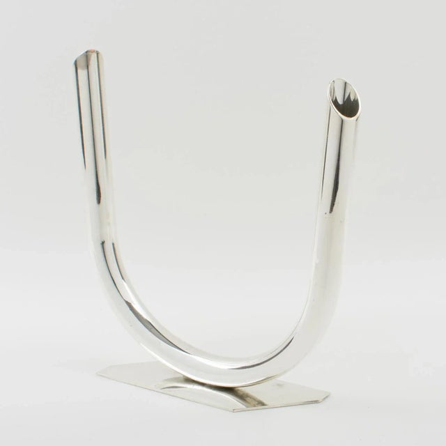 French Silver Plate Modernist Bud Vase For Sale - Image 11 of 11