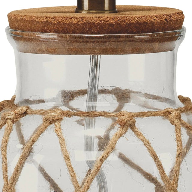 Hugo Glass & Rope Table Lamp | Chairish
