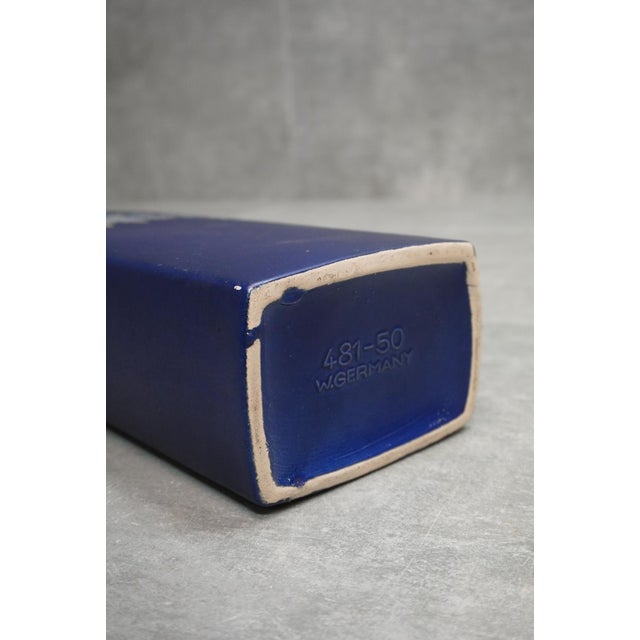 1970s Large Fat Lava Cobalt Blue Floor Vase from Scheurich, West Germany, 1970s For Sale - Image 5 of 7