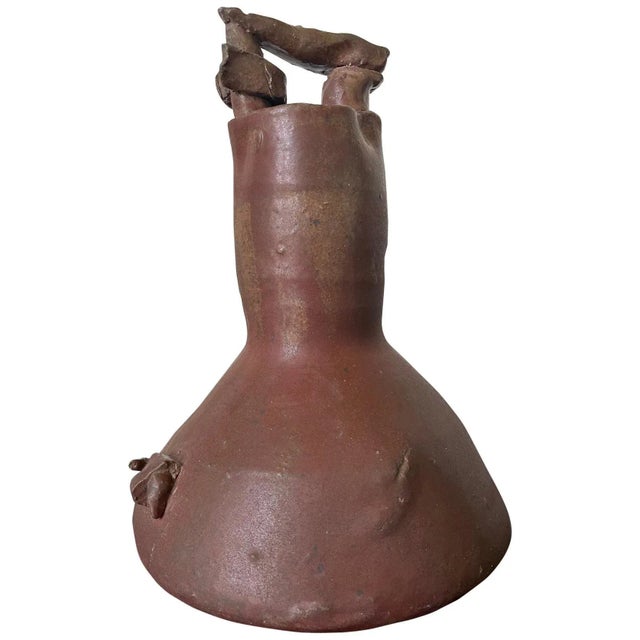 Sculptural Ceramic Handled Vase by Robert Turner For Sale - Image 13 of 13