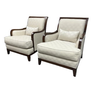 Circa 1990's Milling Road for Baker Furniture Lounge Chairs, a Pair For Sale