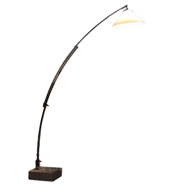Mid-Century Chrome Floor Arch Telescoping Lamp For Sale