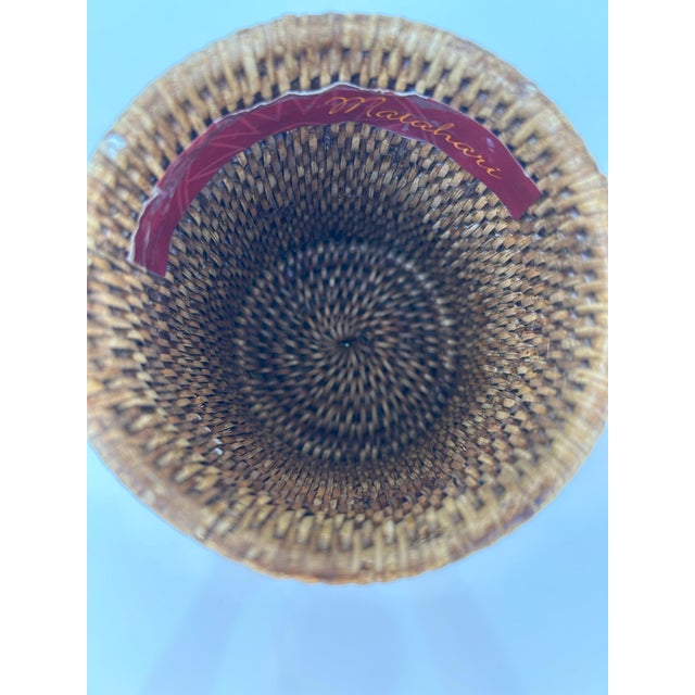 Vintage Rattan Wine Bottle Holder by Matahari For Sale - Image 4 of 5