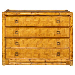 20th Century French Bamboo Chest of Drawers, 1970s For Sale