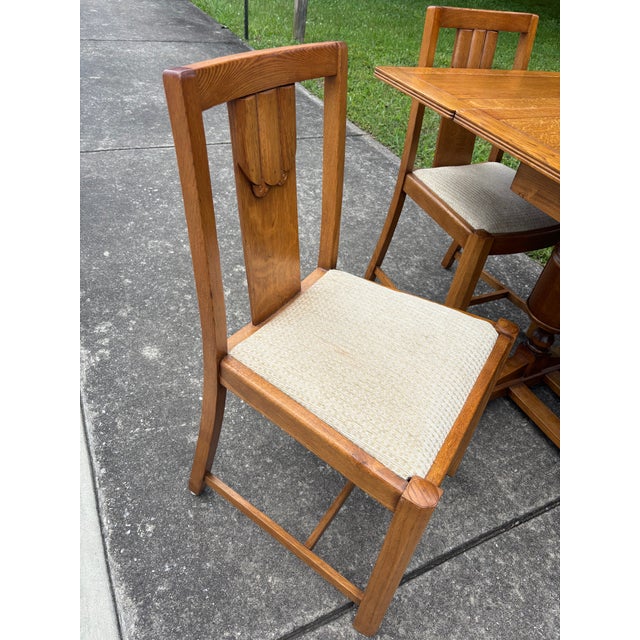 1940s Jacob Bean Trestle Style Dining Set For Sale In Nashville - Image 6 of 9