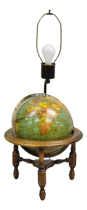 Vintage George F Cram French Country Provincial Small Globe Table Lamp