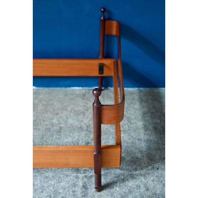 Brown Mid-Century Modern Teak Single Bed attributed to Fratelli Proserpio, 1960s For Sale - Image 8 of 12