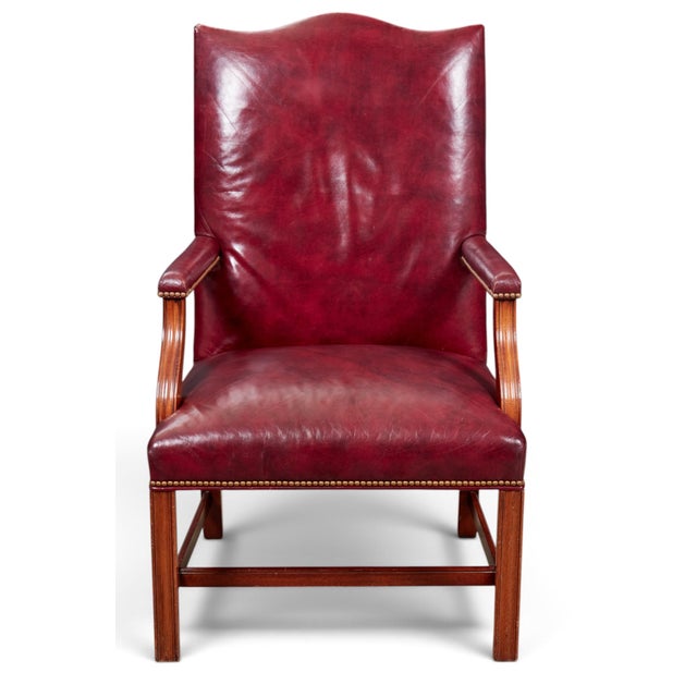 Chippendale Hancock & Moore Chippendale Mahogany Desk Chair Armchair For Sale - Image 3 of 5