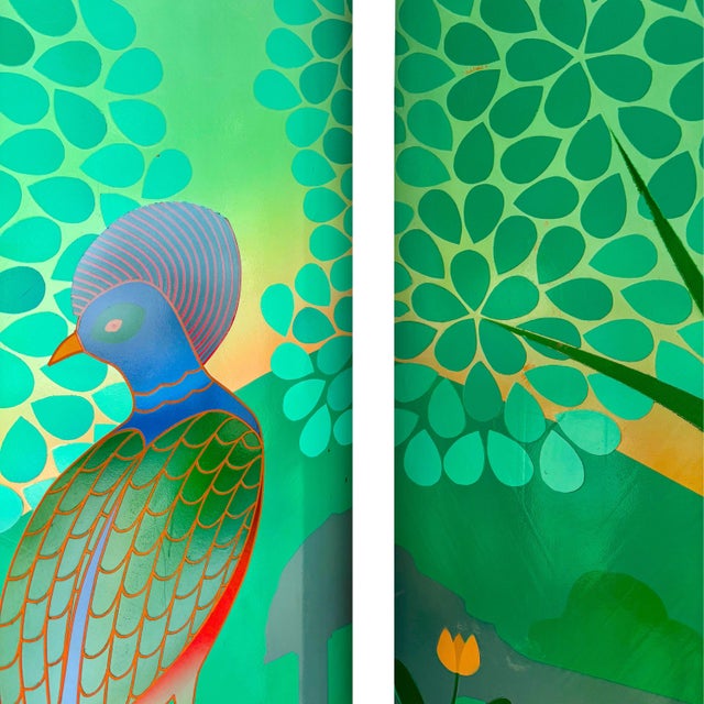 Handmade Folding Screen, 1960s For Sale - Image 6 of 11