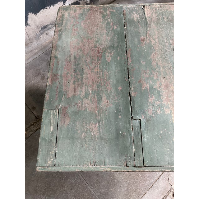 Early 20th Century Early 20th Century Primitive Painted Tilt Top Table For Sale - Image 5 of 9