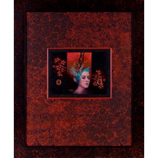 Pegaea at Twilight by Lisa Cyr | Acrylic and Mixed Media Portrait of a Woman with Blue Hair For Sale