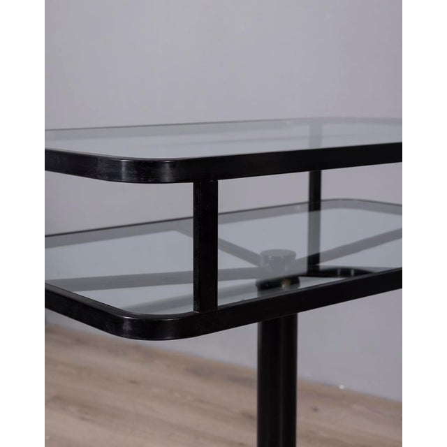 Vintage Trolley Table in Black Metal and Glass from Allegri For Sale - Image 6 of 14