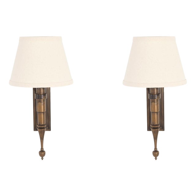 Custom French Single Library Sconce in Solid Brass, 2000c - a Pair For Sale