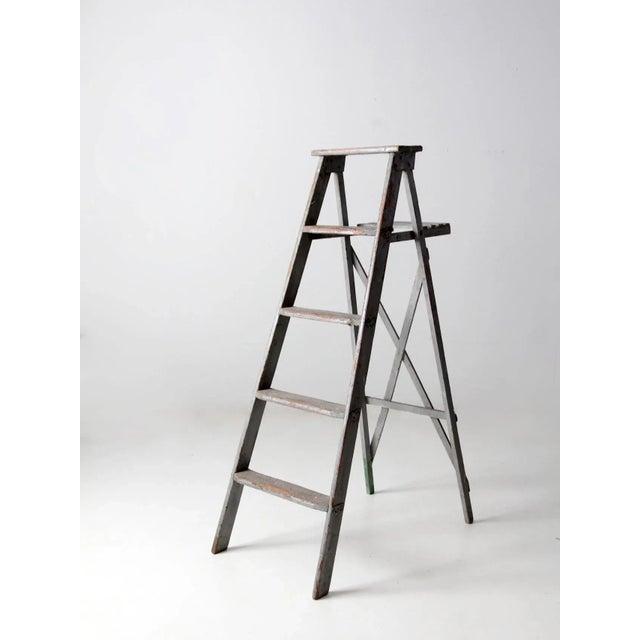 Vintage Wooden Painter's Ladder For Sale - Image 4 of 11