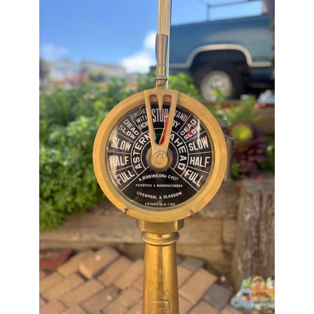 Industrial Antique Early 20th Century Original Maritime Order Telegraph Modified Floor Lamp For Sale - Image 3 of 10