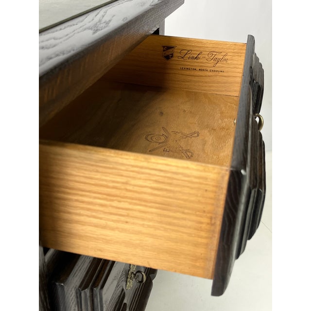 Vintage Link-Taylor Espanol Slate-Top Oak Nightstand For Sale - Image 11 of 12