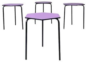 Modern Italian Bar Tables with Hexagonal Plan in Formica Lilla, 1960s, Set of 4