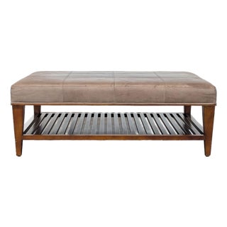 Leather-Top Coffee Table For Sale