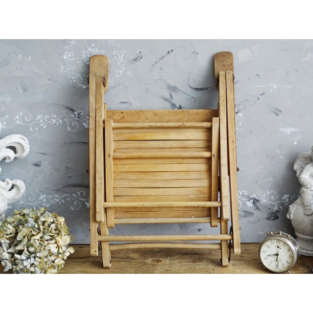 1940s Children's Slat Folding Chair For Sale - Image 4 of 11
