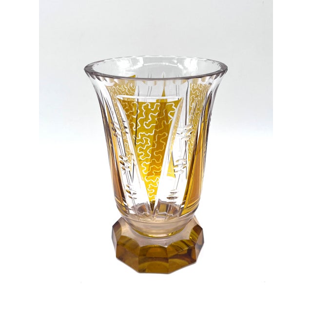 Mid 19th Century Antique Bohemian Biedermeier Crystal Vase attributed to Moser Carlsbad, 1850 For Sale - Image 5 of 16