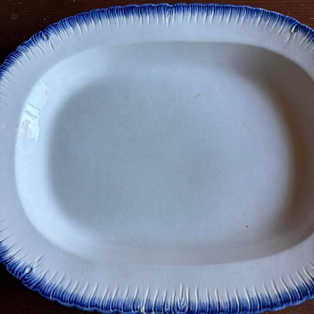 Antique Pearlware Blue Feather Edge Platter, English, Early 19th Century For Sale - Image 4 of 18
